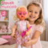 Păpușă muzicală cu chitară roz și ochi mobili