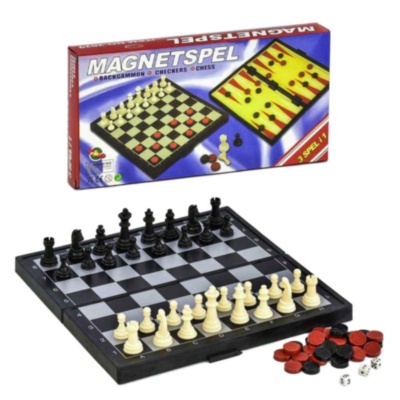 Joc de Dame, Șah și Table , set 3 în 1 Magnetic, 29cm | image
