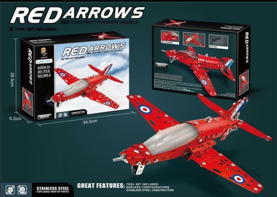 Set de Construcție Metalic "Avion" 201 piese