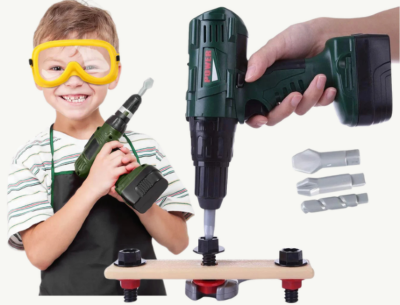 Bormașină electrică de jucărie cu 3 capete interschimbabile | image