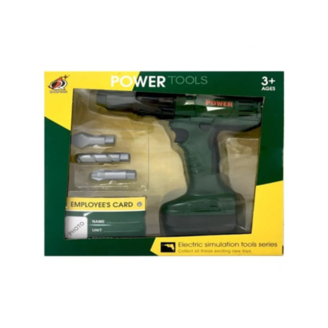 Bormașină electrică de jucărie cu 3 capete interschimbabile