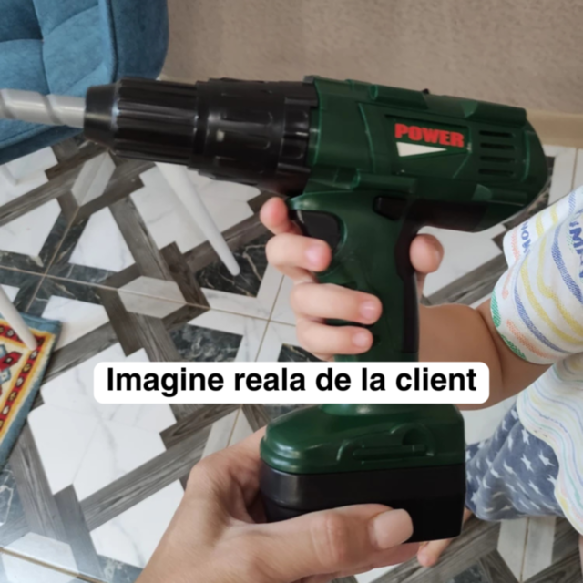 Bormașină electrică de jucărie cu 3 capete interschimbabile