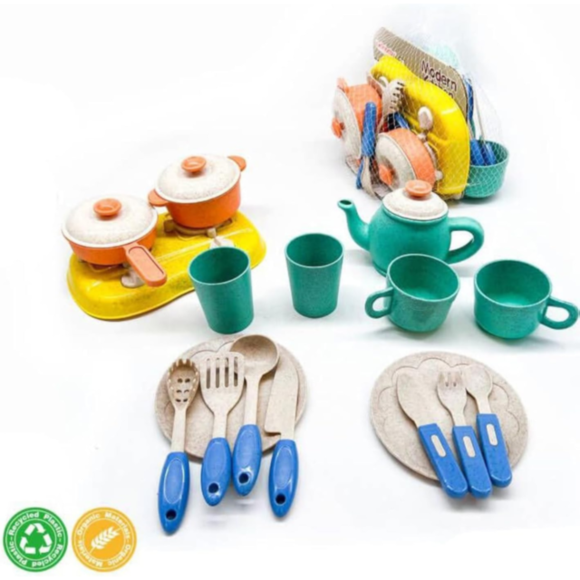 Set de Bucătărie pentru Copii din Material Organic pe Bază de Grâu