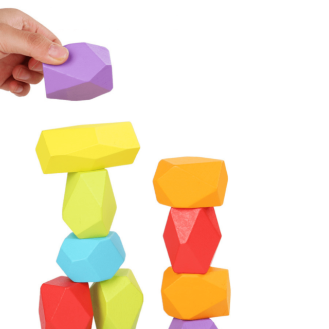 Pietre de Echilibru Montessori din Lemn Colorat