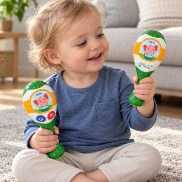 Set două maracas pentru copii, cu muzică și lumini