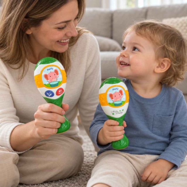 Set două maracas pentru copii, cu muzică și lumini