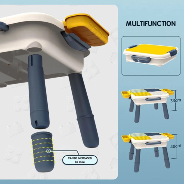 Masă cu Scăunel și Cuburi de Construcție