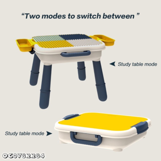 Masă cu Scăunel și Cuburi de Construcție