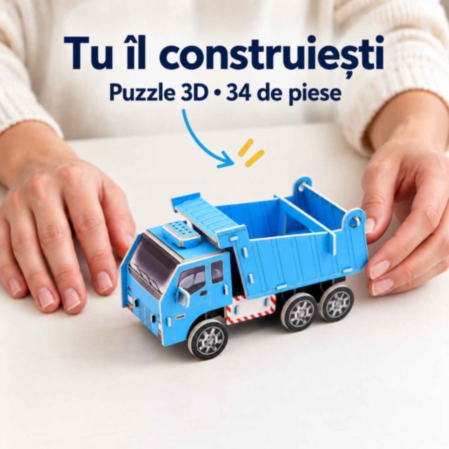 Puzzle 3D camion basculant din spumă EPS pentru copii