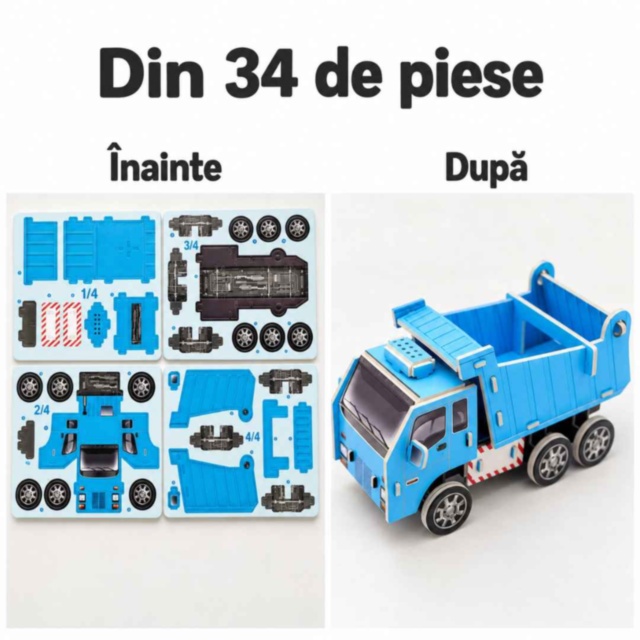 Puzzle 3D camion basculant din spumă EPS pentru copii