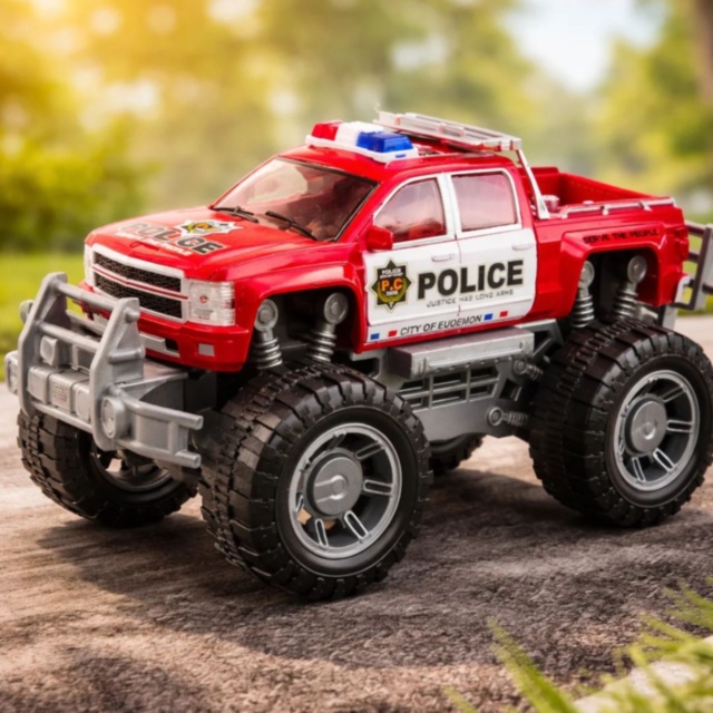 Pickup de Poliție Off-Road cu Roți Mari (culoare aleatorie) 