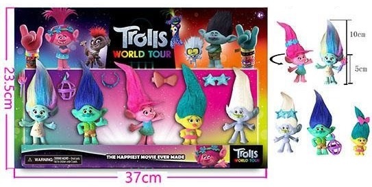 Set 5 Figurine Trolls World Tour