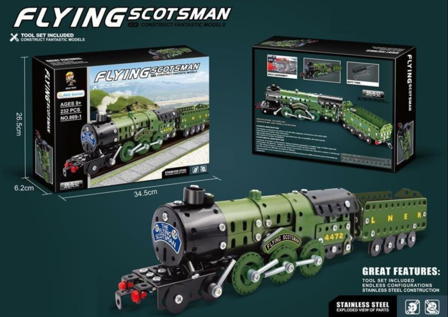 Set de Construcție Metalic "Tren" 232 piese