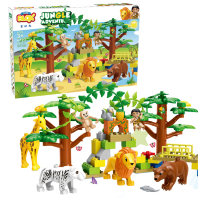 Set de Constructie Animale din Junglă, 64 piese | image