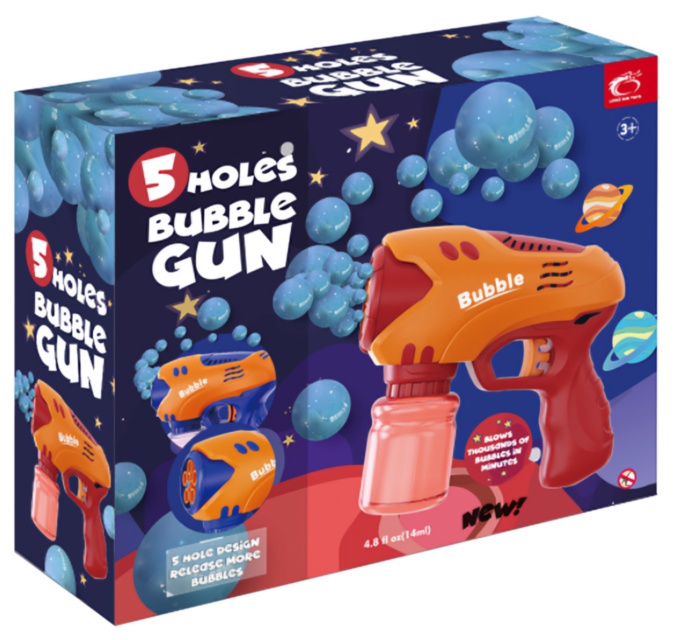 Pistol Automat de Suflat Baloane de Săpun, 5 Orificii  