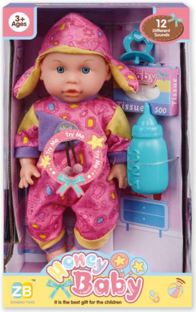 Bebeluș Interactiv cu Sunete Realiste, Suzetă și Sticluță