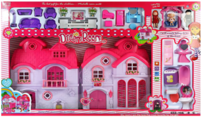 Mega Căsuță Pliabilă de Păpuși cu Figurine și Mobilă | image