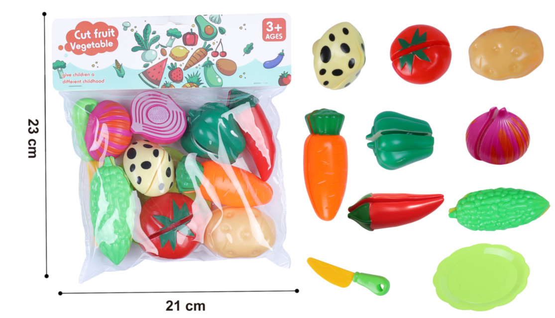 Set 8 Fructe de Feliat cu Cuțit și Farfurioară 