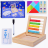 Învață Matematica, joc Montessori din lemn cu fise, abac și cartonașe