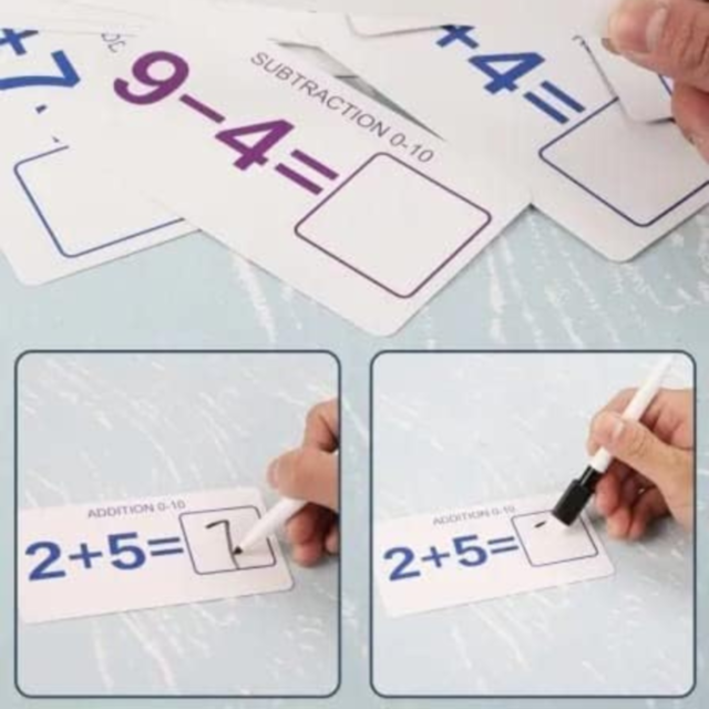 Învață Matematica, joc Montessori din lemn cu fise, abac și cartonașe