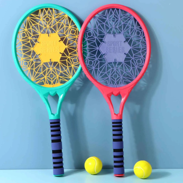 Set Rachete Tenis pentru Copii, cu Mânere Antiderapante și 2 Mingi Incluse
