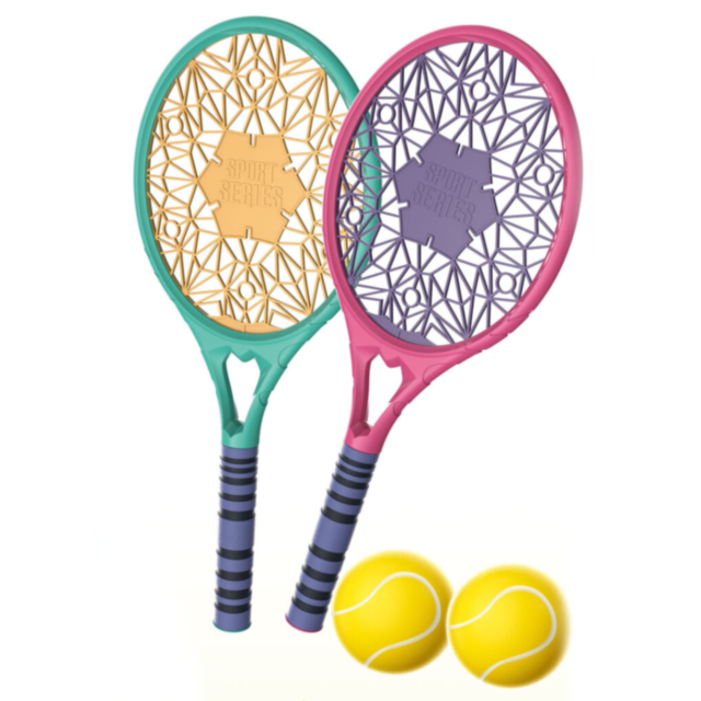Set Rachete Tenis pentru Copii, cu Mânere Antiderapante și 2 Mingi Incluse