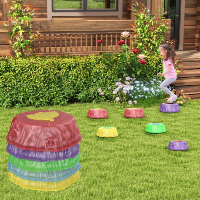 Traseu Magic cu 6 Pietre Colorate și Lumină – Joacă, Sari și Explorează!