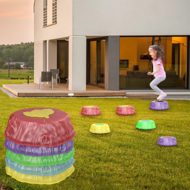 Traseu Magic cu 6 Pietre Colorate și Lumină – Joacă, Sari și Explorează!