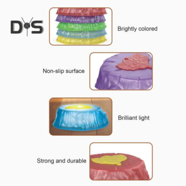 Traseu Magic cu 6 Pietre Colorate și Lumină – Joacă, Sari și Explorează!