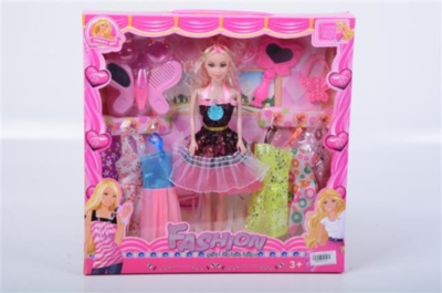 Păpușă Fashion cu Rochii Aleatorii și Accesorii Colorate | image