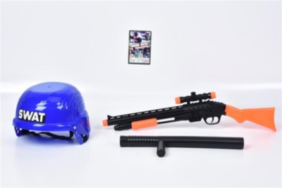 Set Polițist Fulger cu Pușcă, Cască și Baston | image