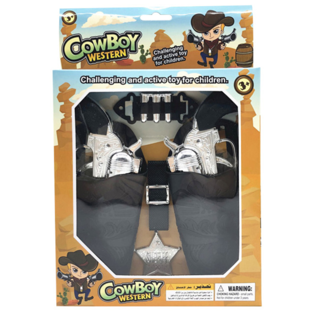 Set 2 Revolvere Cowboy cu Teacă și Insigna de Șerif