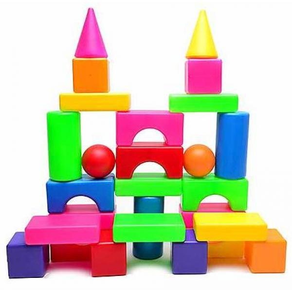 Set de Construcție cu Forme Geometrice Colorate  