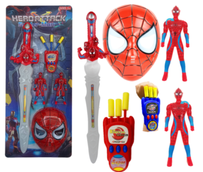 Set Omul Păianjen,2 Figurine, Mască și Sabie și Lansator Proiectile | image