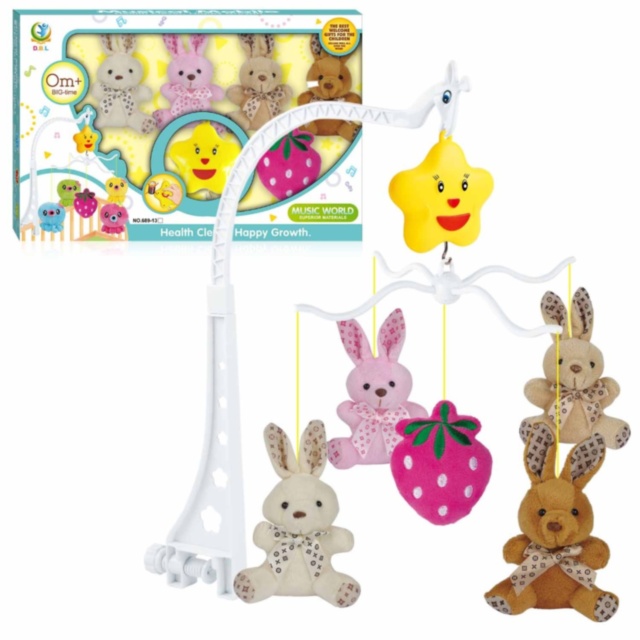 Carusel muzical cu iepurași și ursuleți