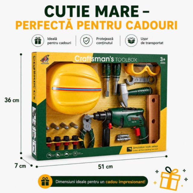 Set Unelte Construcție cu Cască și Bormașină Electrică