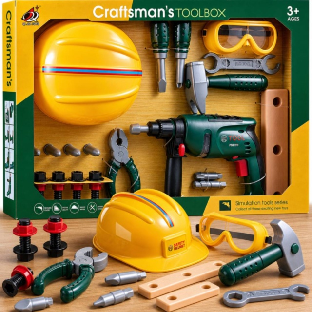 Set Unelte Construcție cu Cască și Bormașină Electrică