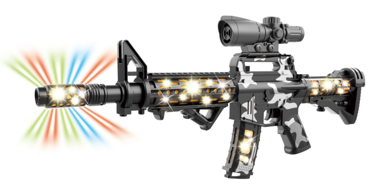 Mitraliera cu 8 Sunete, Lumini și Vibrații Realiste, 55cm