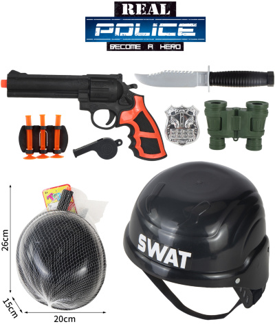 Set Polițist Fulger cu Cască, Pistol și Accesorii | image