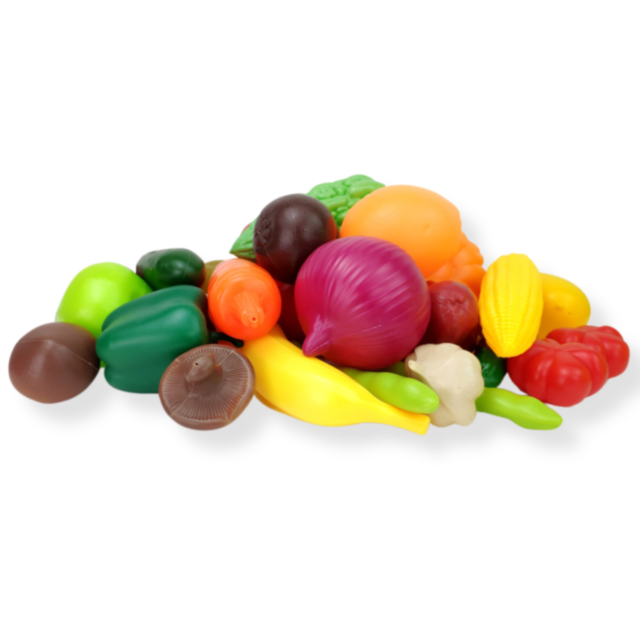 Set Jucării Fructe și Legume în Coș - 25 Piese