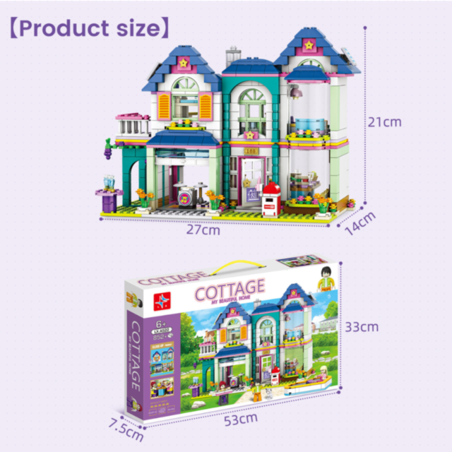 Set de Construcție Casă Elegantă - 852 Piese cu Mini-Figurine
