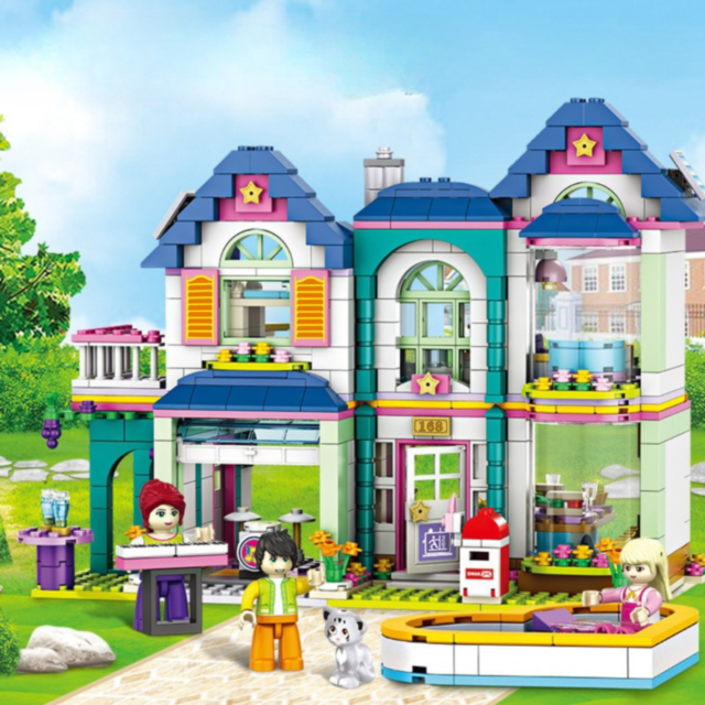 Set de Construcție Casă Elegantă - 852 Piese cu Mini-Figurine