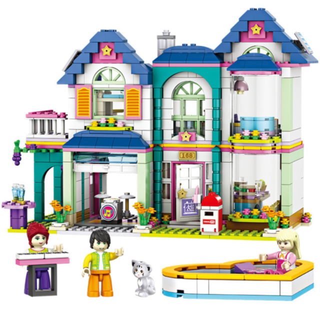 Set de Construcție Casă Elegantă - 852 Piese cu Mini-Figurine