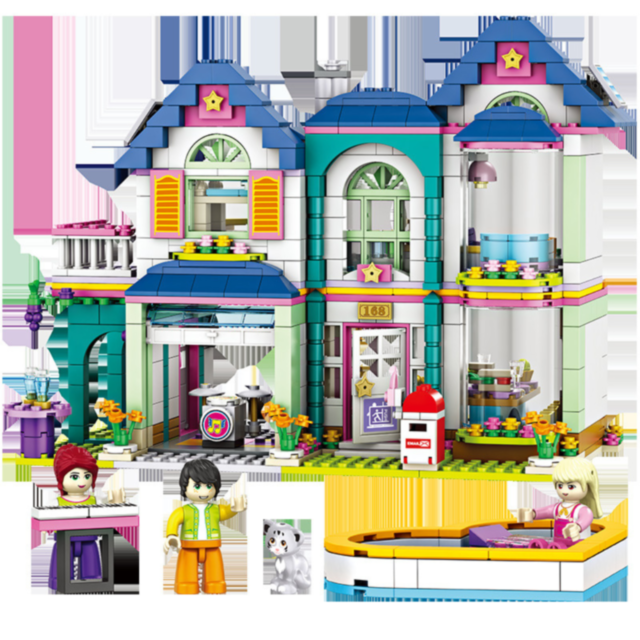 Set de Construcție Casă Elegantă - 852 Piese cu Mini-Figurine