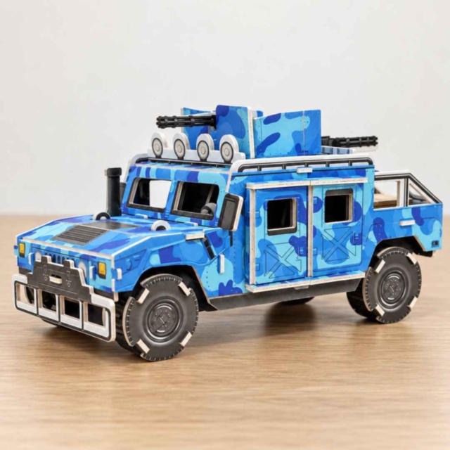 Puzzle 3D Hummer militar 52 piese pentru copii