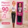 Păpușă muzicală mare 90 cm cu ținută fashion