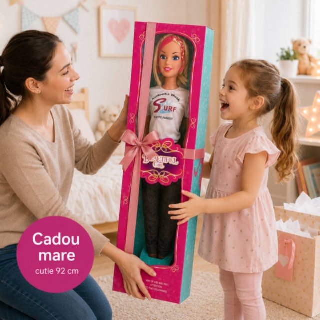 Păpușă muzicală mare 90 cm cu ținută fashion