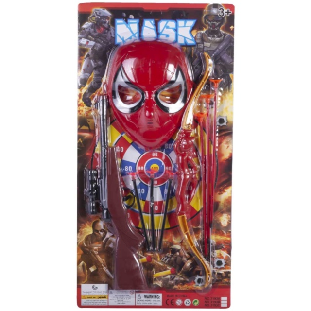 Set Mască Spider Man cu Pușcă, Arc și Sulițe