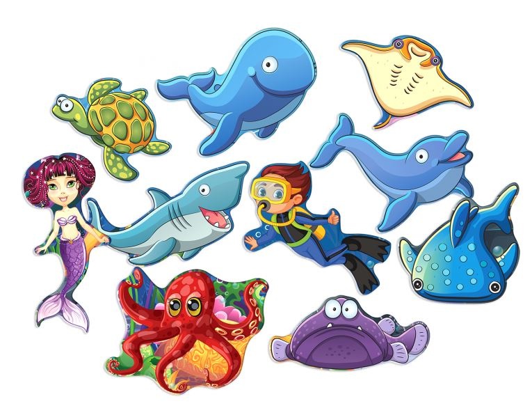 Puzzle cu 50 Piese Mari  Lumea Acvatică