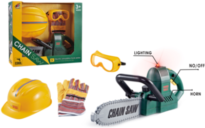 Fierastrău Electric cu Sunete, Cască, Ochelari și Mănuși | image